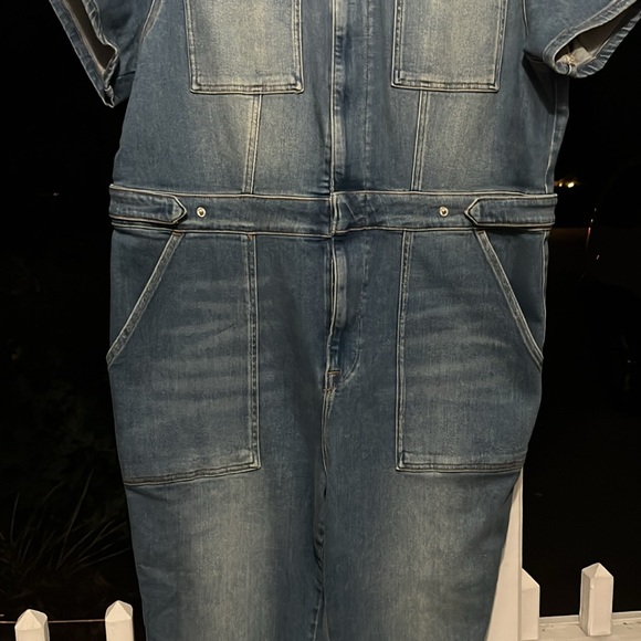 LAST OFFER! Good American Fit For Success Bootcut Denim Jumpsuit Sz 6 (18) 3XL - Picture 5 of 17